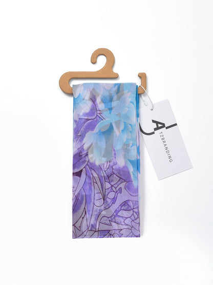 Scarvii - Vibrant Peony Print Scarf - Light & Feminine