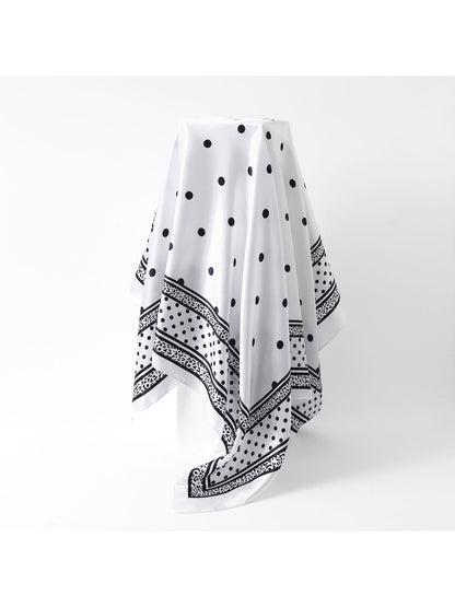 Scarvii - Warm Tones Polka Dot Printed Square Scarf