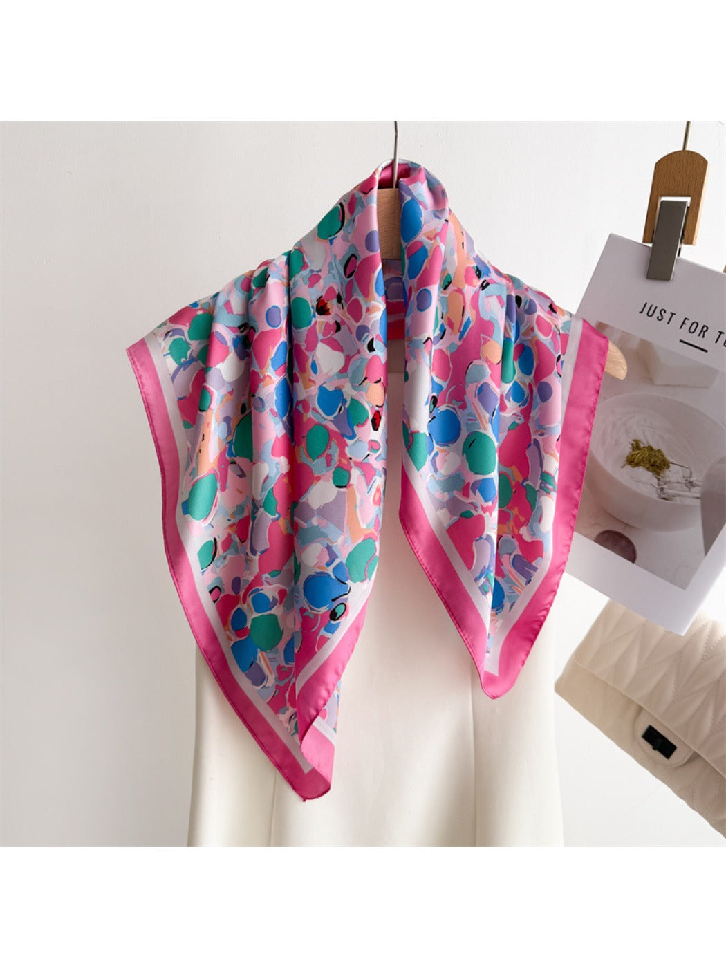 Scarvii - Colorful Dot Print Square Scarf