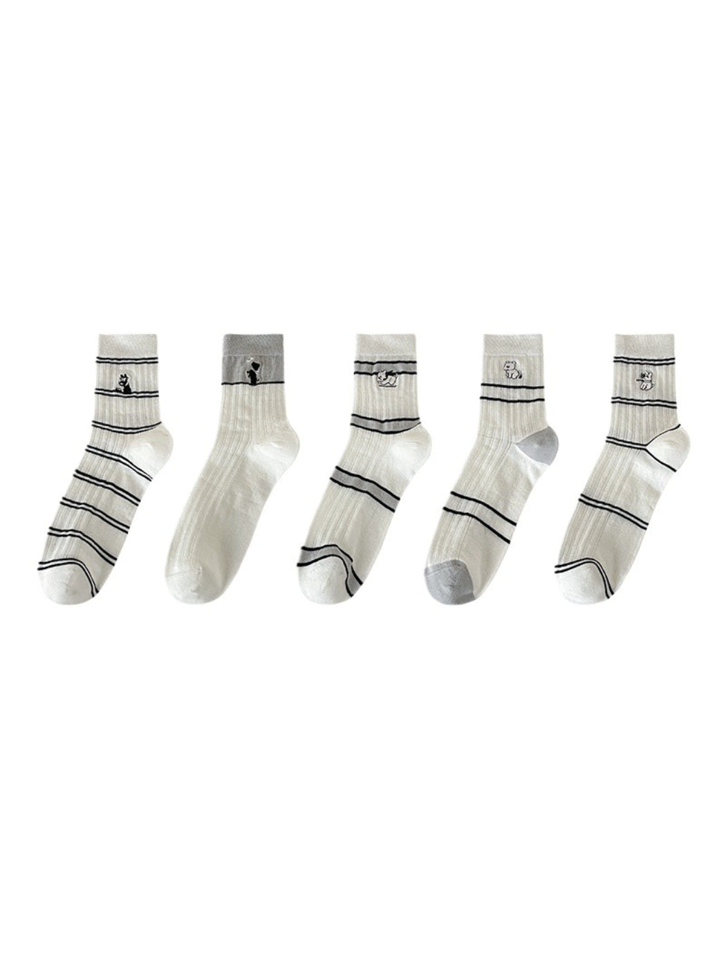 Rufia - Striped Animal Detail Crew Socks product image 4