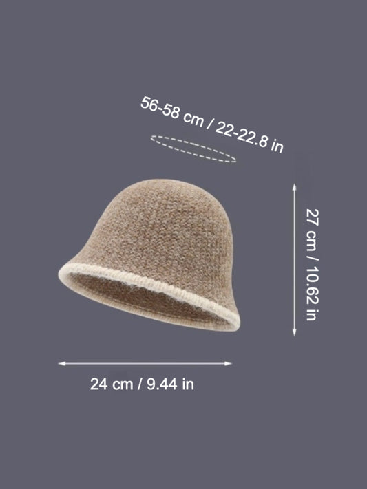 Haila - Color-Block Knitted Bucket Hat for Women