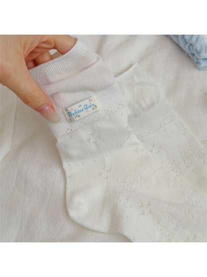 Rufia - Sweet Bow Detail Openwork Crew Socks