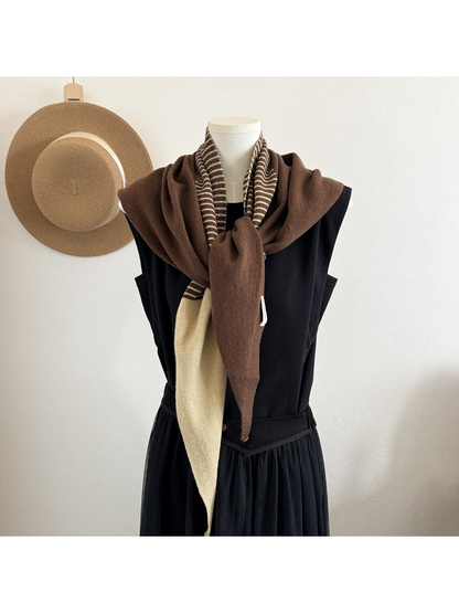 Scarvii - Striped Two Tone Winter Triangle Scarf
