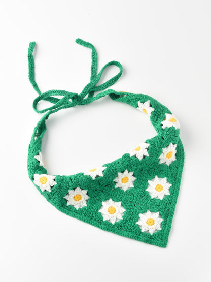 Haila - Floral Woven Flower Hairband - black - product image