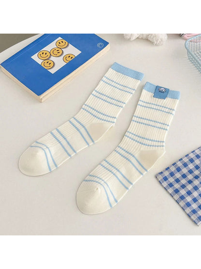 Rufia - Cartoon Ribbed Crew Socks