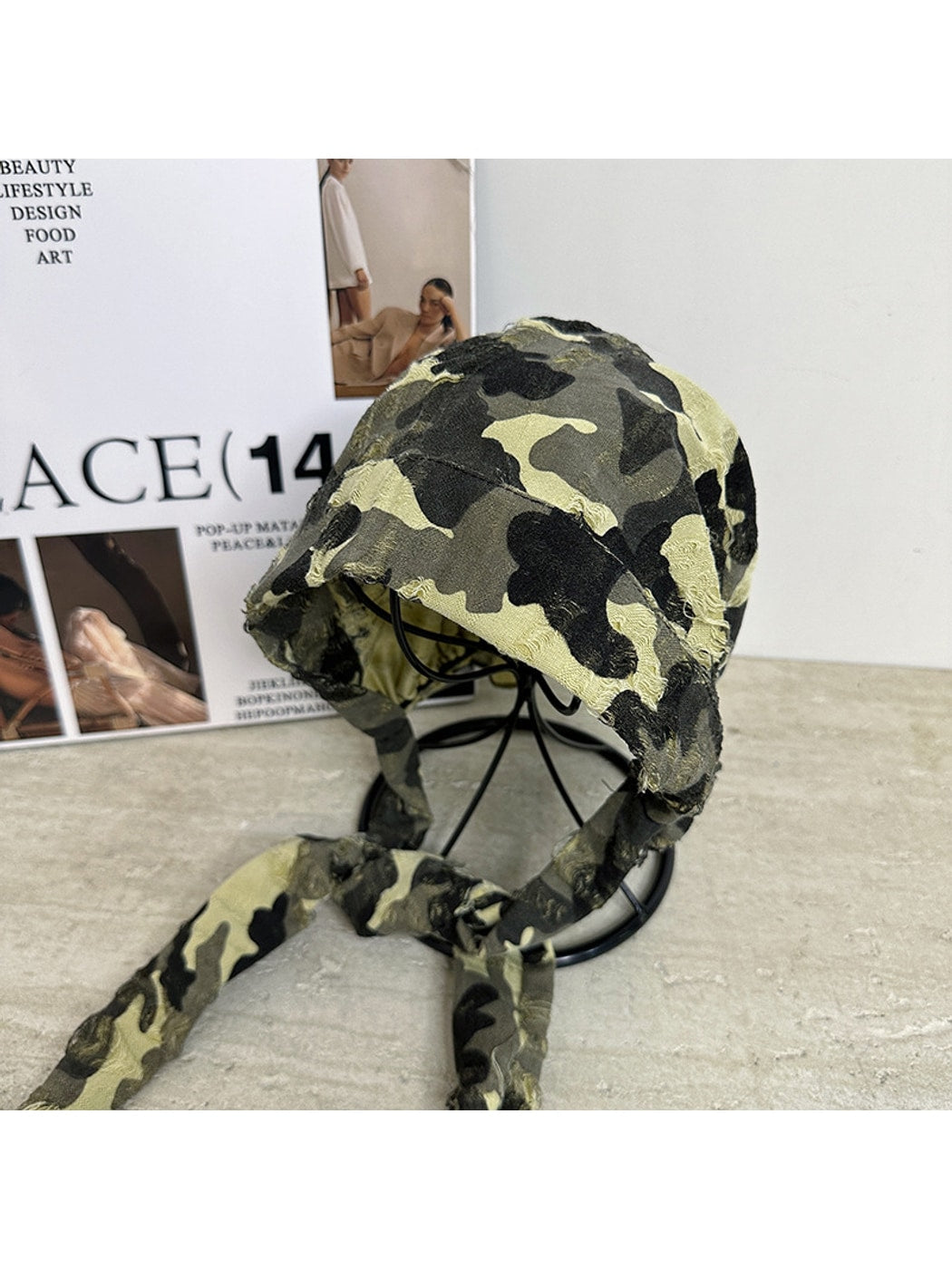 Haila - Camo Pattern Brimless Knit Hat
