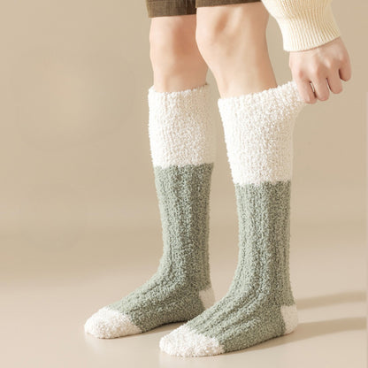 Rufia - Color Block Knee-High Towel Socks