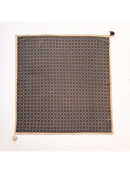 Scarvii - Bright Circular Pattern Tassel Square Scarf