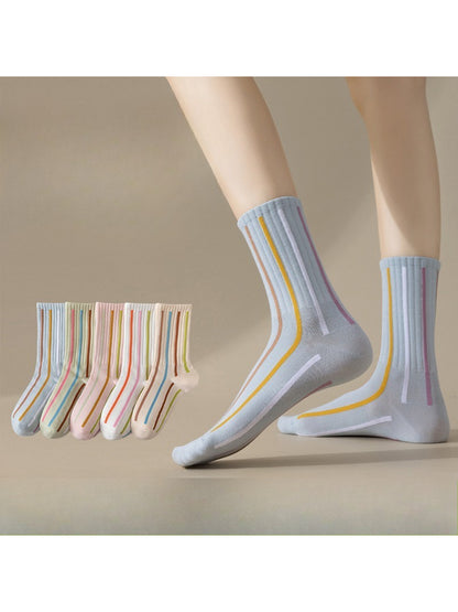 Rufia - Soft Color Stripe Ribbed Crew Socks product image 1