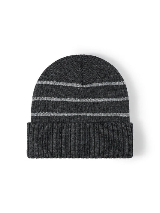 Haila - Striped Fleece-Lined Cuffed Knit Beanie