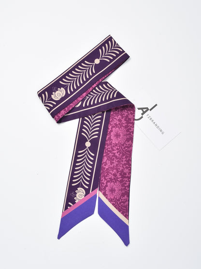 Scarvii - Bold Contrast Pattern Skinny Scarf