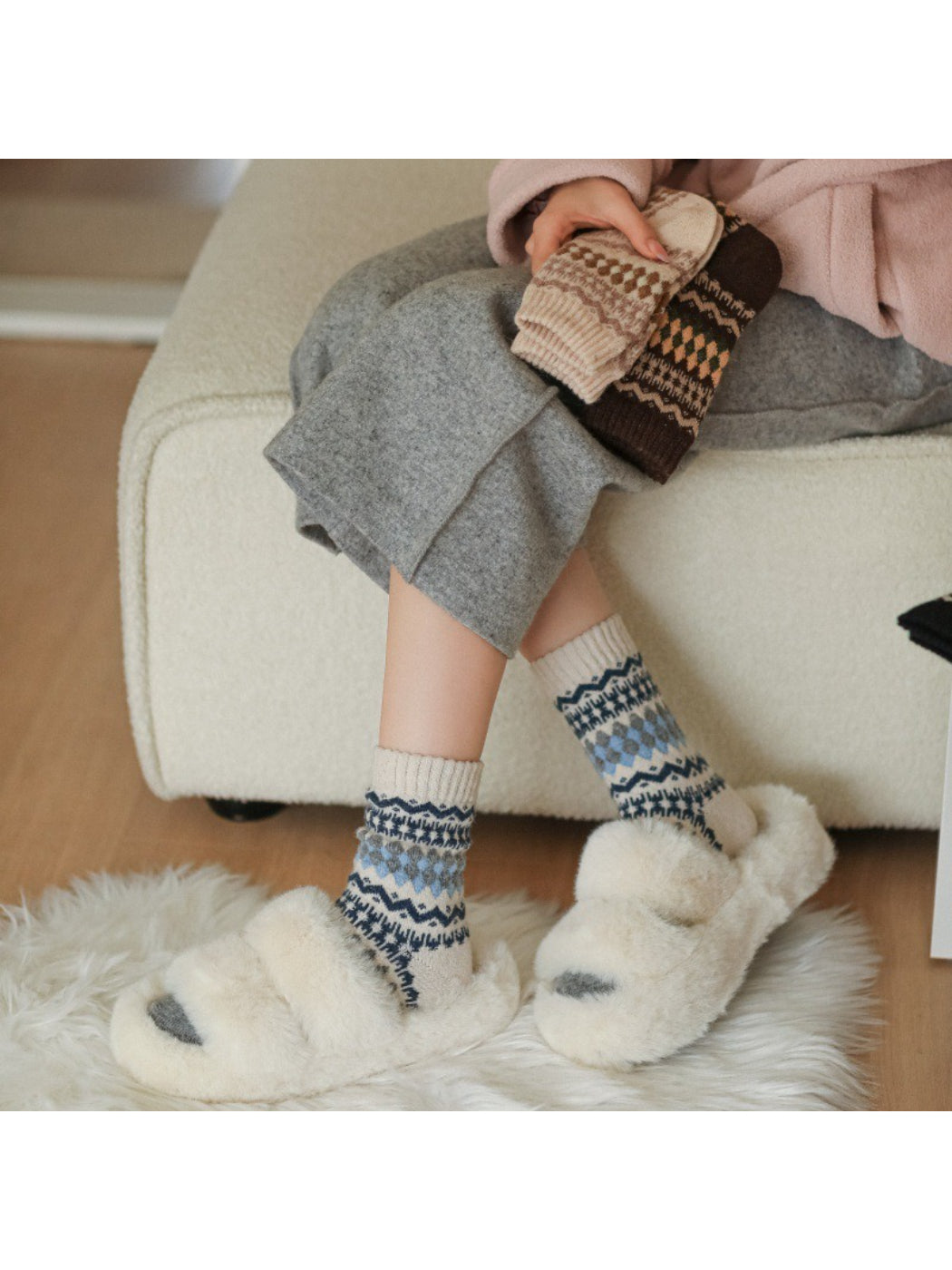Rufia - Winter Heritage Knit Crew Socks