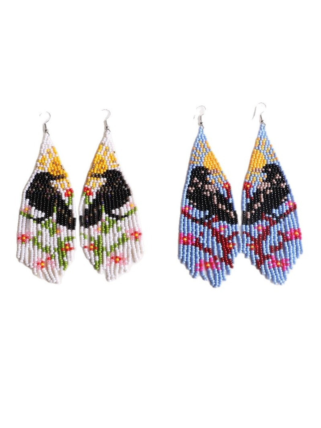Earwish - Boho Beaded Tassel Earrings - Colorful & Unique