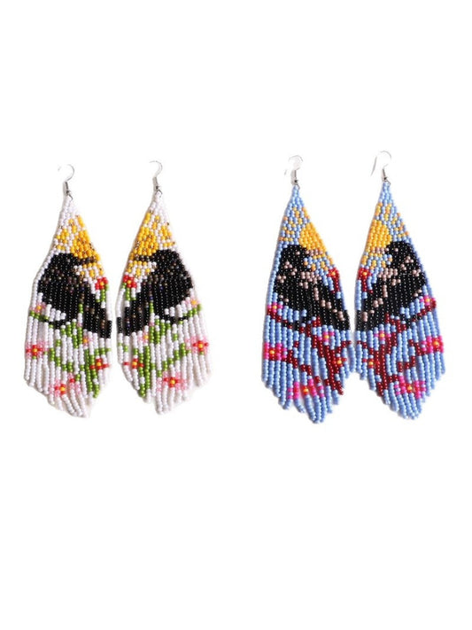 Earwish - Boho Beaded Tassel Earrings - Colorful & Unique