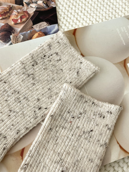 Rufia - Speckled Rib Knit Crew Socks