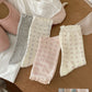 Rufia - Floral Lace-Trim Mid-Calf Socks - 4 Pretty Colors