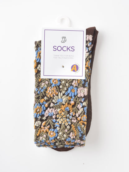 Rufia - Vintage Floral Mid-Calf Socks
