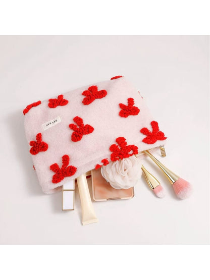 Cosbai - Bow Pattern Handheld Makeup Bag for Women