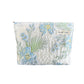 Cosbai blue floral cosmetic bag standing upright with visible floral design
