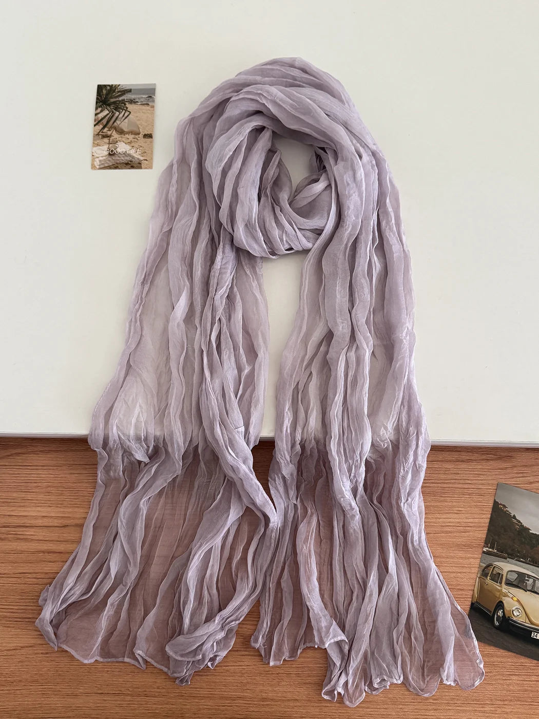 Scarvii - Crinkled Texture Sheer Scarf
