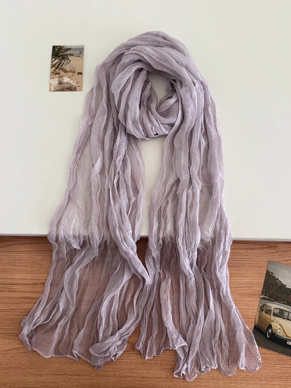 Scarvii - Crinkled Texture Sheer Scarf