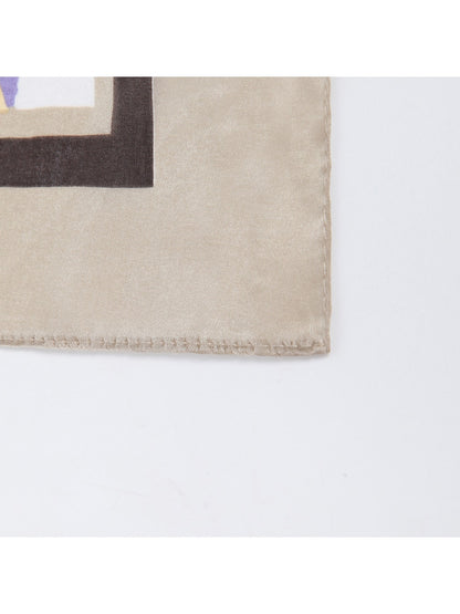 Scarvii - Retro Border Floral Print Scarf