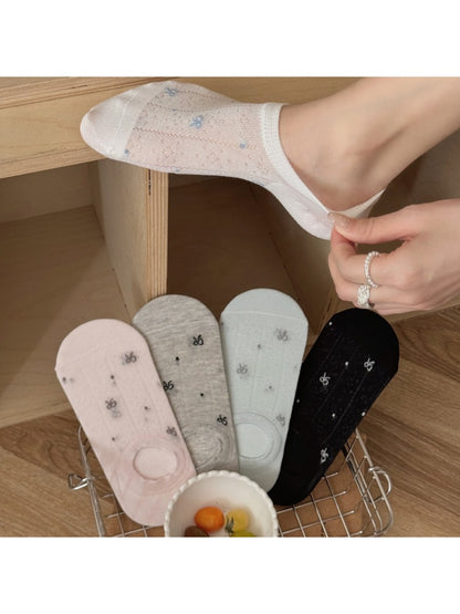Rufia - Sweet Bow Print No Show Socks