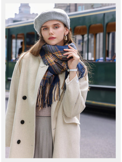 Scarvii - Classic Plaid Fringe Winter Scarf