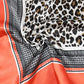 Scravii - Leopard Print Silk-like Scarf