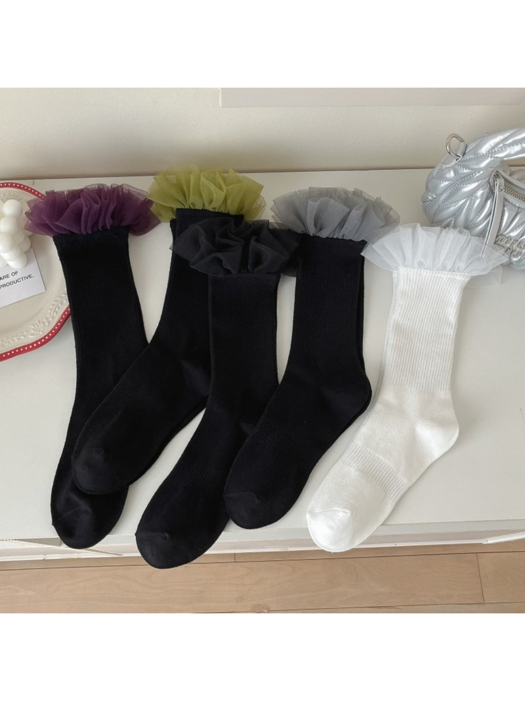 Rufia - Layered Tulle Ruffle Crew Socks product image 1