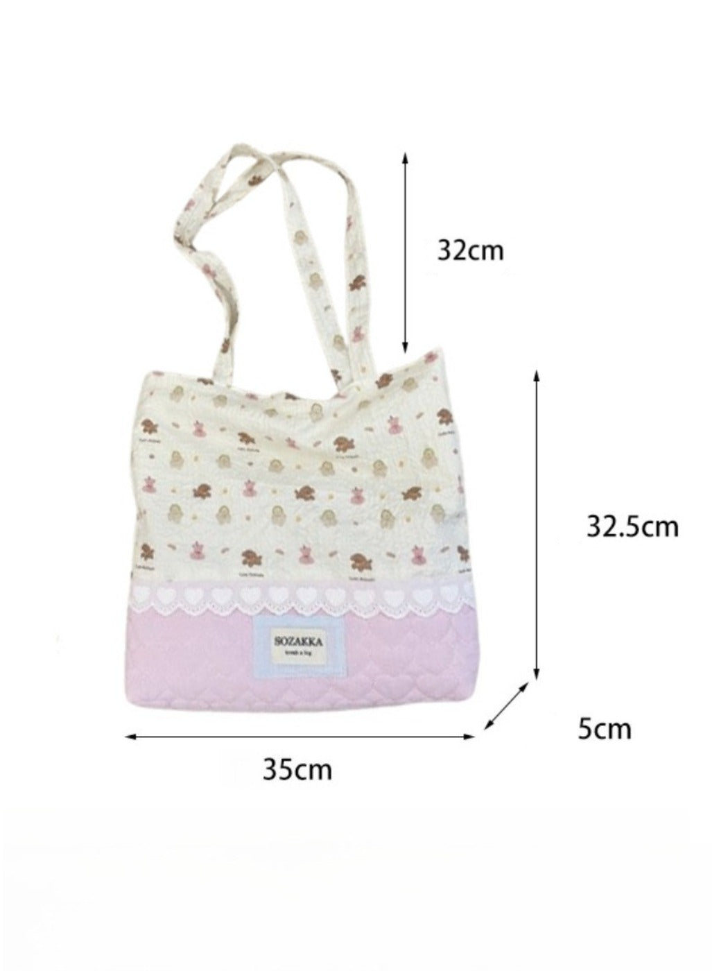 Cosbai - Floral Print Tote Shoulder Bag