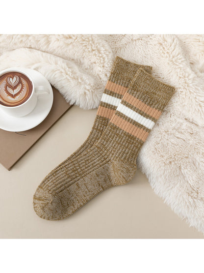 Rufia - Simple Triple Stripe Casual Crew Socks