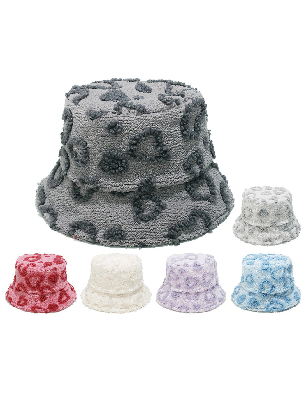 Haila Leopard Texture Fuzzy Bucket Hat