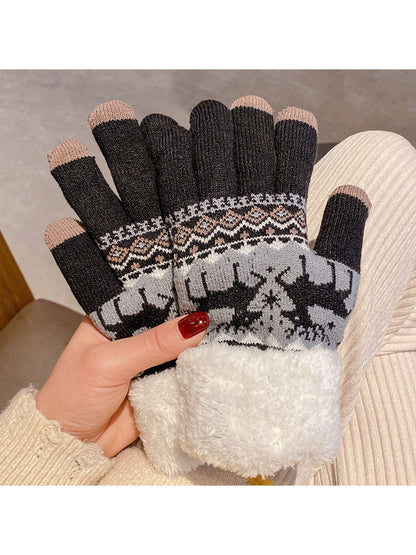 Gloving - Deer Pattern Full Finger Winter Gloves