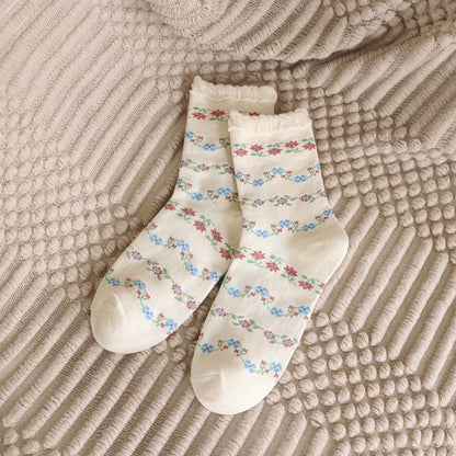 Rufia - Vintage Floral Puff Socks