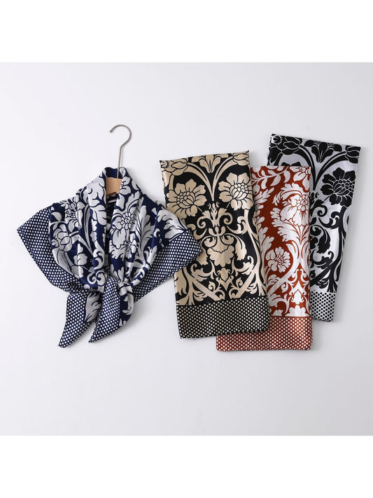 Scarvii - Baroque Ornate Floral Square Scarf