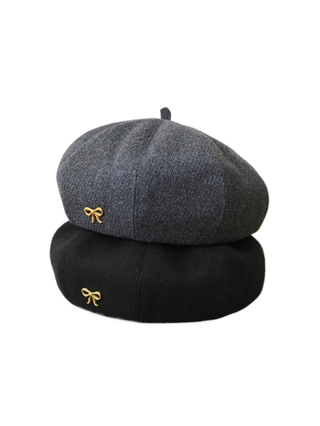 Haila - Bow Accent Panelled Knit Beret