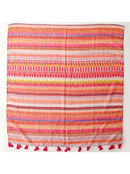 Scarvii - Textured Stripe Print Lightweight Scarf