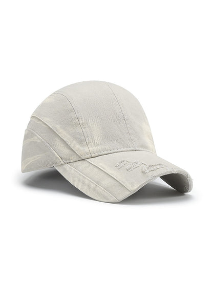 Haila - Distressed Adjustable Curved Brim Baseball Cap