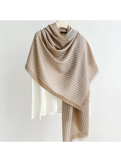 Scarvii - V-Shape Geometric Print Summer Wrap Scarf