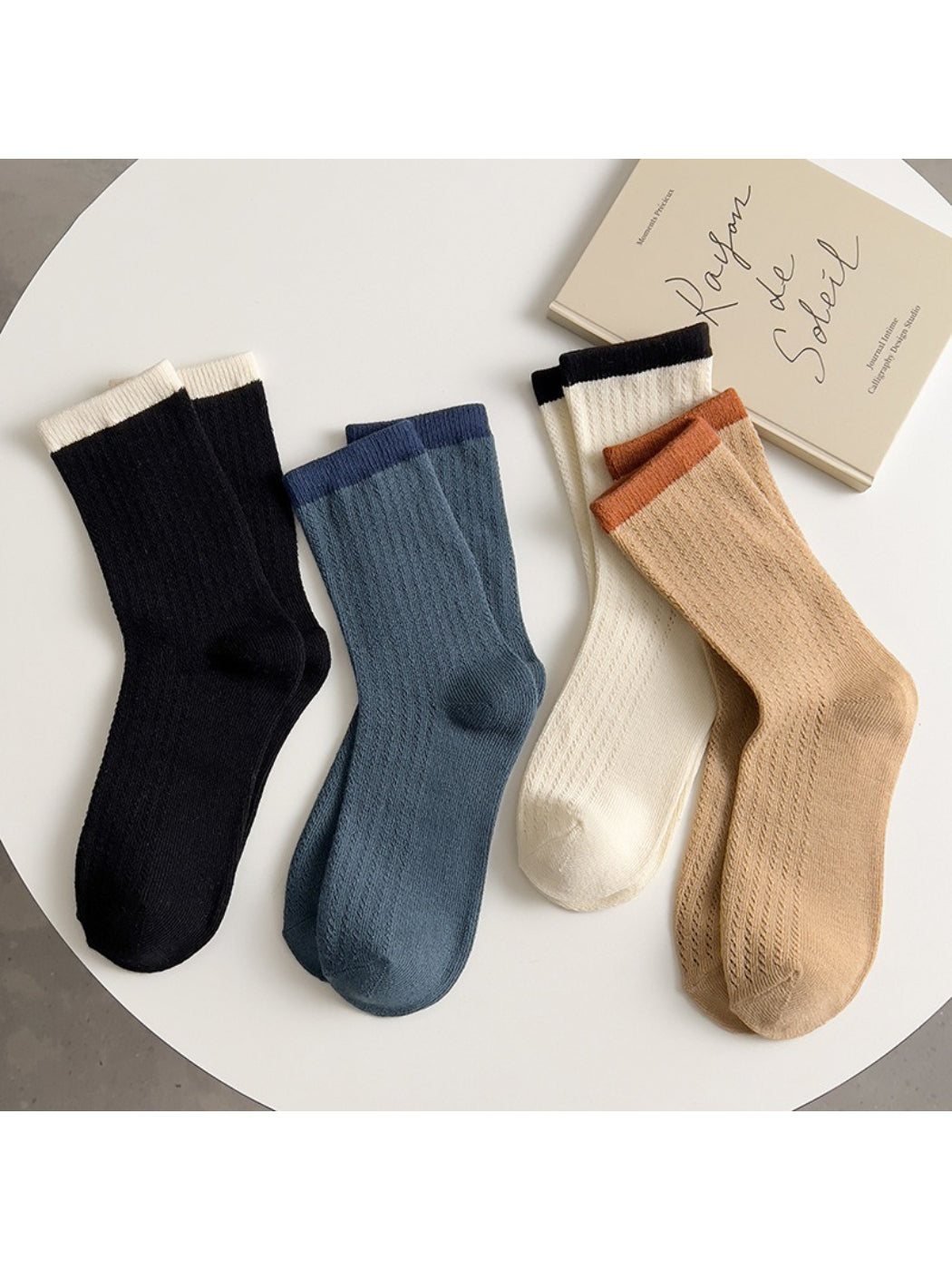 Rufia - Colourblock Cuff Ribbed Crew Socks product image 3