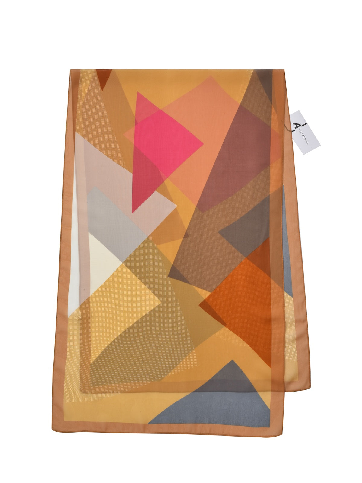 Scarvii - Geometric Color-Block Chiffon Scarf