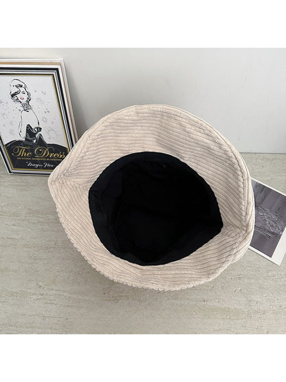 Haila - Foldable Solid Color Round Crown Bucket Hat