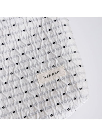 Cosbai - Portable Polka Dot Printed Makeup Bag