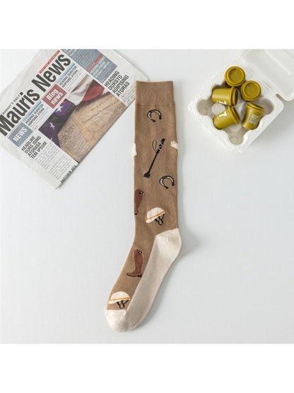 Rufia - Horseback Rider Pattern Calf-Length Socks