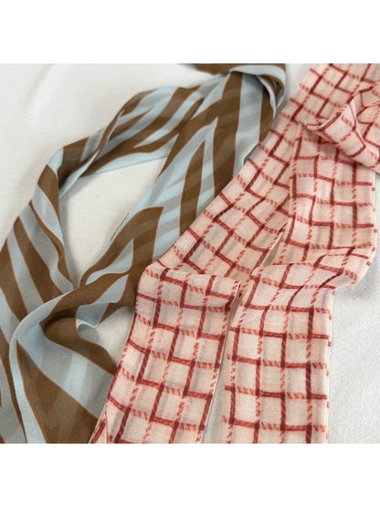 Scarvii - Muted Print Elegant Narrow Scarf