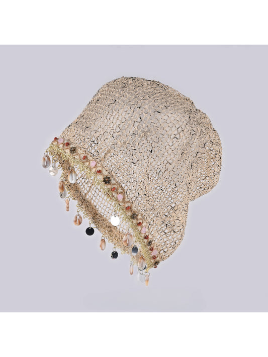 Haila Hollow Out Knit Mesh Shell Pattern Beanie product image