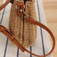 Cosbai - Vintage Woven Bag With Handles And Adjustable Strap