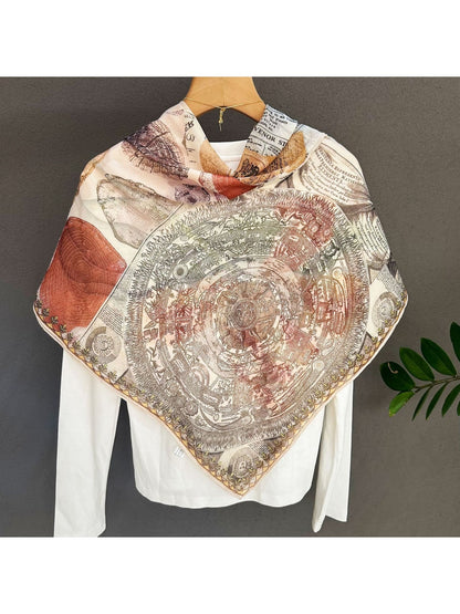 Scarvii - Vintage Botanical Collage Print Square Scarf