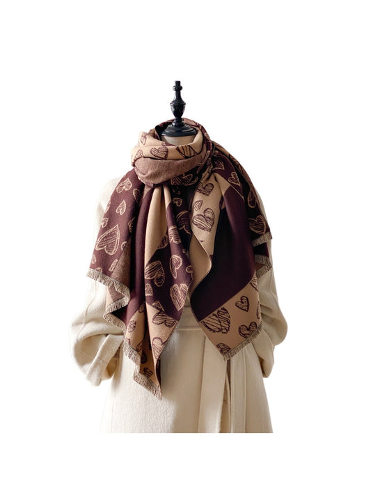 Scarvii – Romantic Heart Pattern Winter Scarf